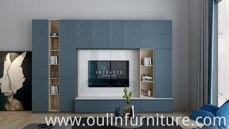 blue Lacquer living room furniture display stand 